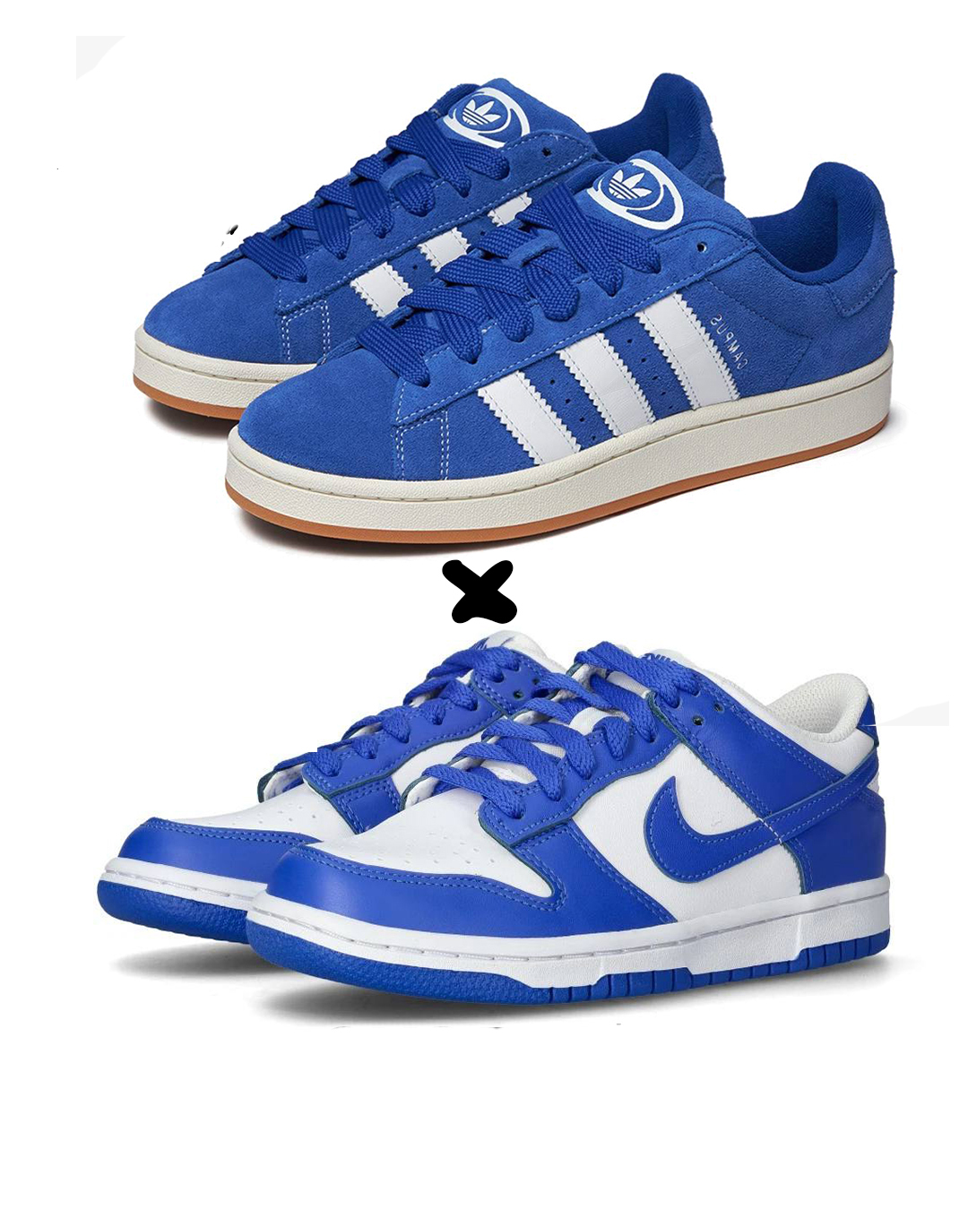 Adidas Originals Campus 00s “Vibrant Blue” X. Nike Dunk Low 'Racer Blue'